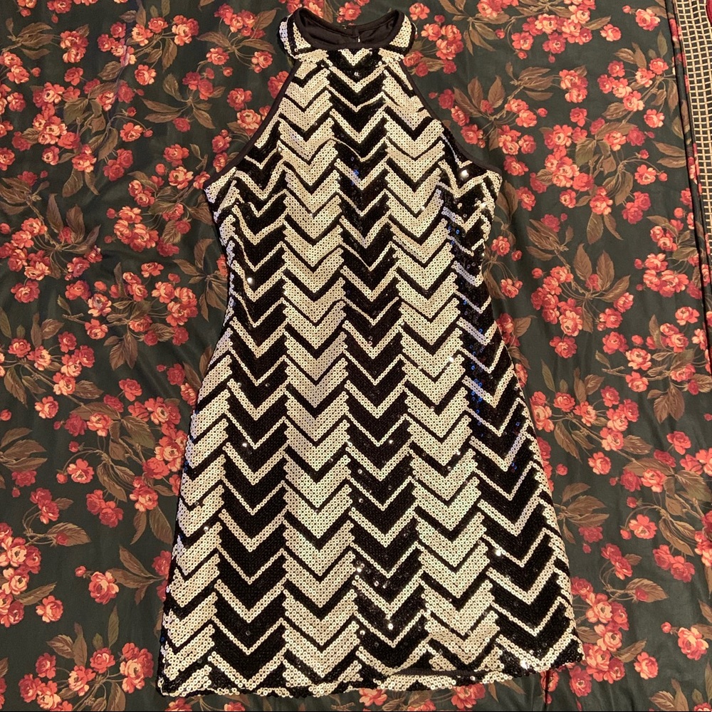 2 for 20 Patterned Black and White Formal Dress